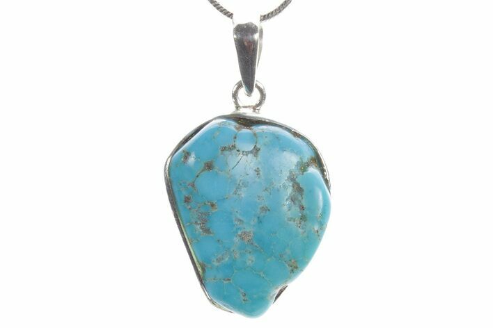 Kingman Turquoise Pendant (Necklace) - Sterling Silver #353928